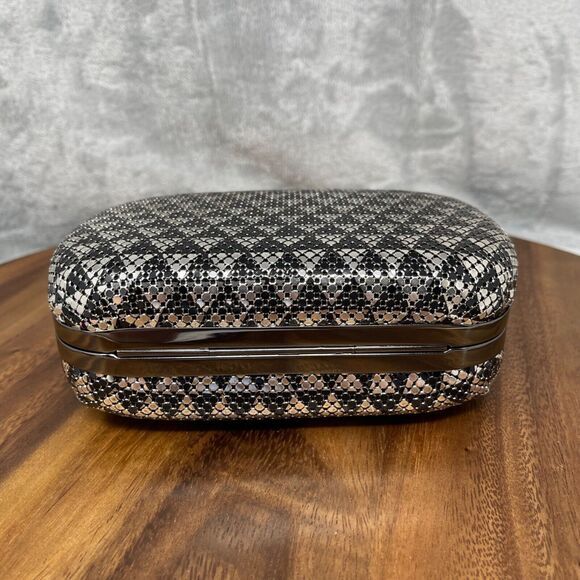 Whiting and Davis Clutch Structured Snake Chain Clasp Evening Formal 6" Wide - Picture 6 of 16